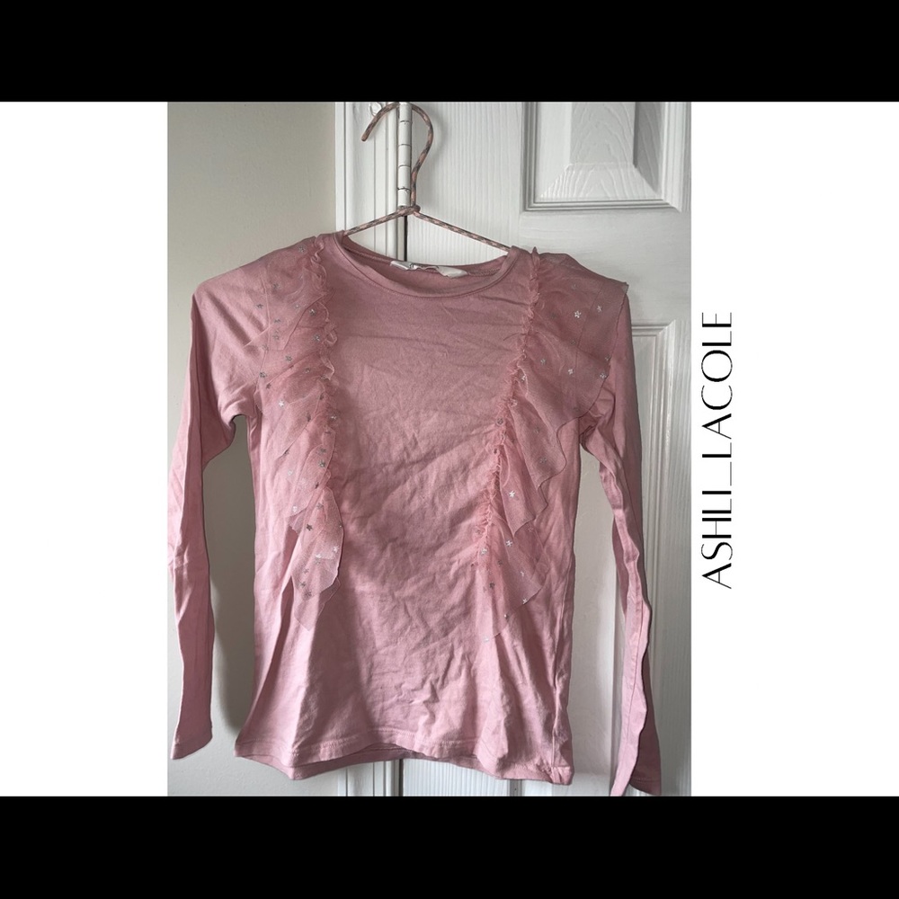 H&M Girls Pink Tulle Shirt 8-10